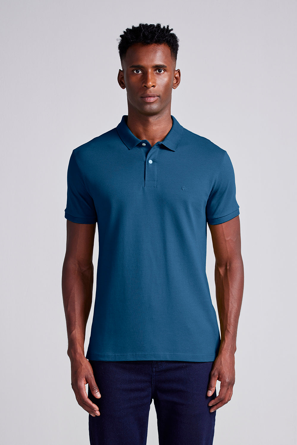 Camisa Polo Piquet Premium Slim Fit - Azul Noturno – Highstil
