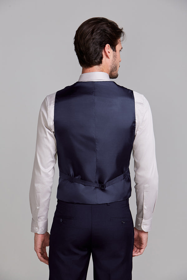 O Colete Alfaitaria Liso - Azul Marinho