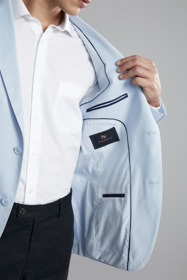 Blazer Alfaiataria Blue Lable Liso 2 Botões Slim Fit - Azul