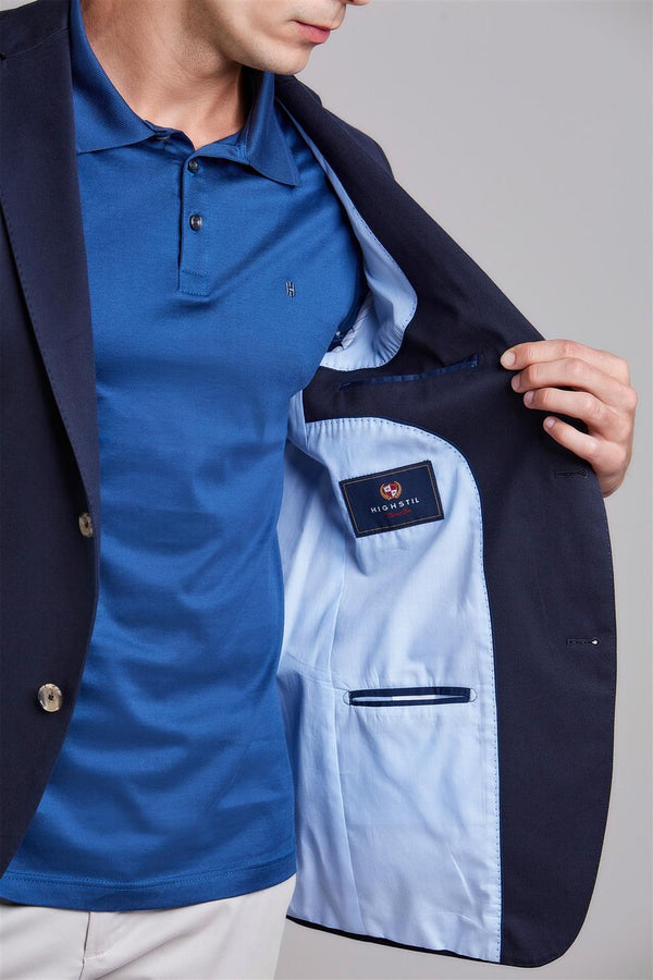 Blazer Alfaiataria Blue Lable Liso 2 Botões Slim Fit - Azul Marinho