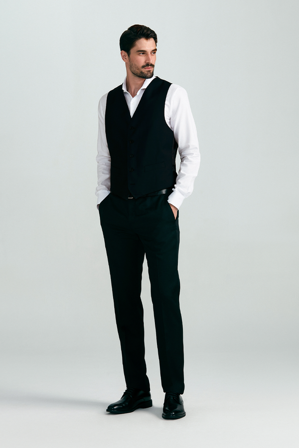 Colete Alfaiataria Blue Label Liso Office - Preto