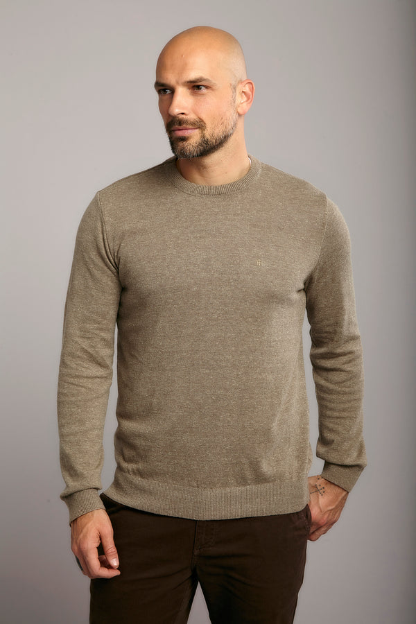 Tricot Básico Gola Careca - Khaki