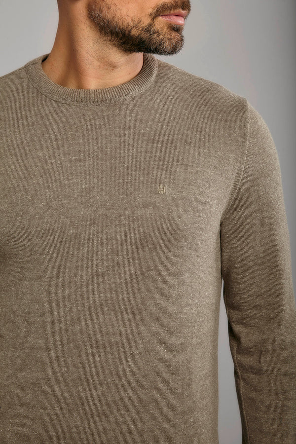 Tricot Básico Gola Careca - Khaki