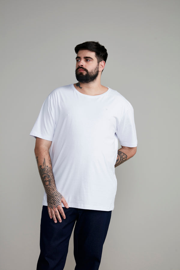 Camiseta Manga Curta Comfort Básica - Branco