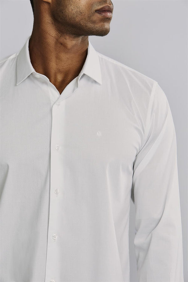 Camisa Lisa Slim Fit - Off White