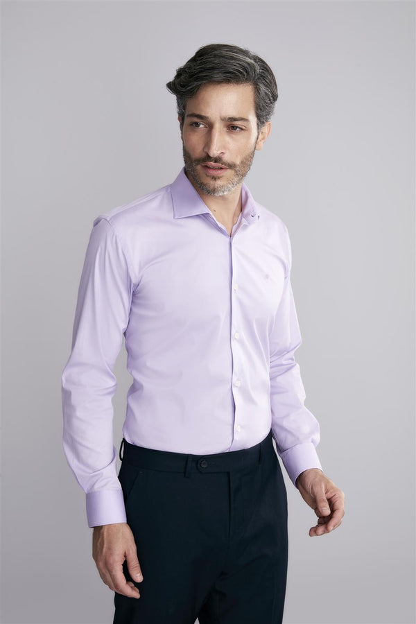 Camisa Lisa Slim Fit - Roxo