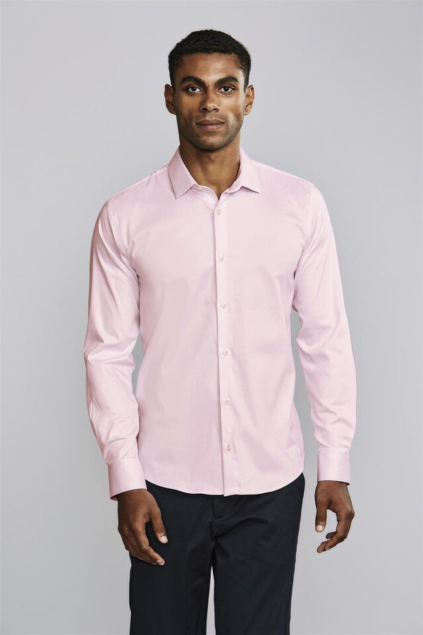 Camisa Lisa Slim Fit - Rosa