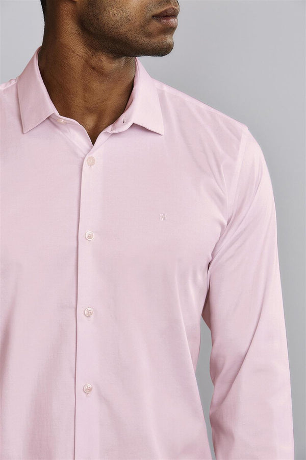 Camisa Lisa Slim Fit - Rosa
