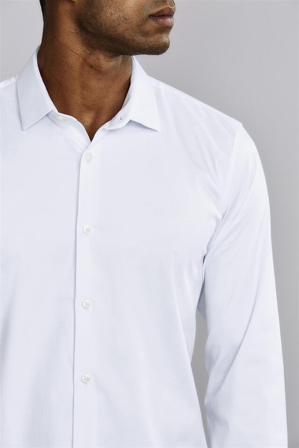 Camisa Lisa Slim Fit - Branco