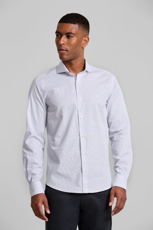 Camisa Manga Longa Fio Tinto Slim Fit Listrada - Roxo