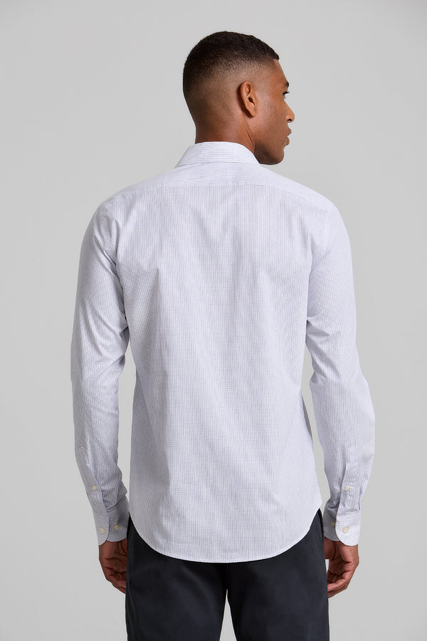 Camisa Manga Longa Fio Tinto Slim Fit Listrada - Roxo