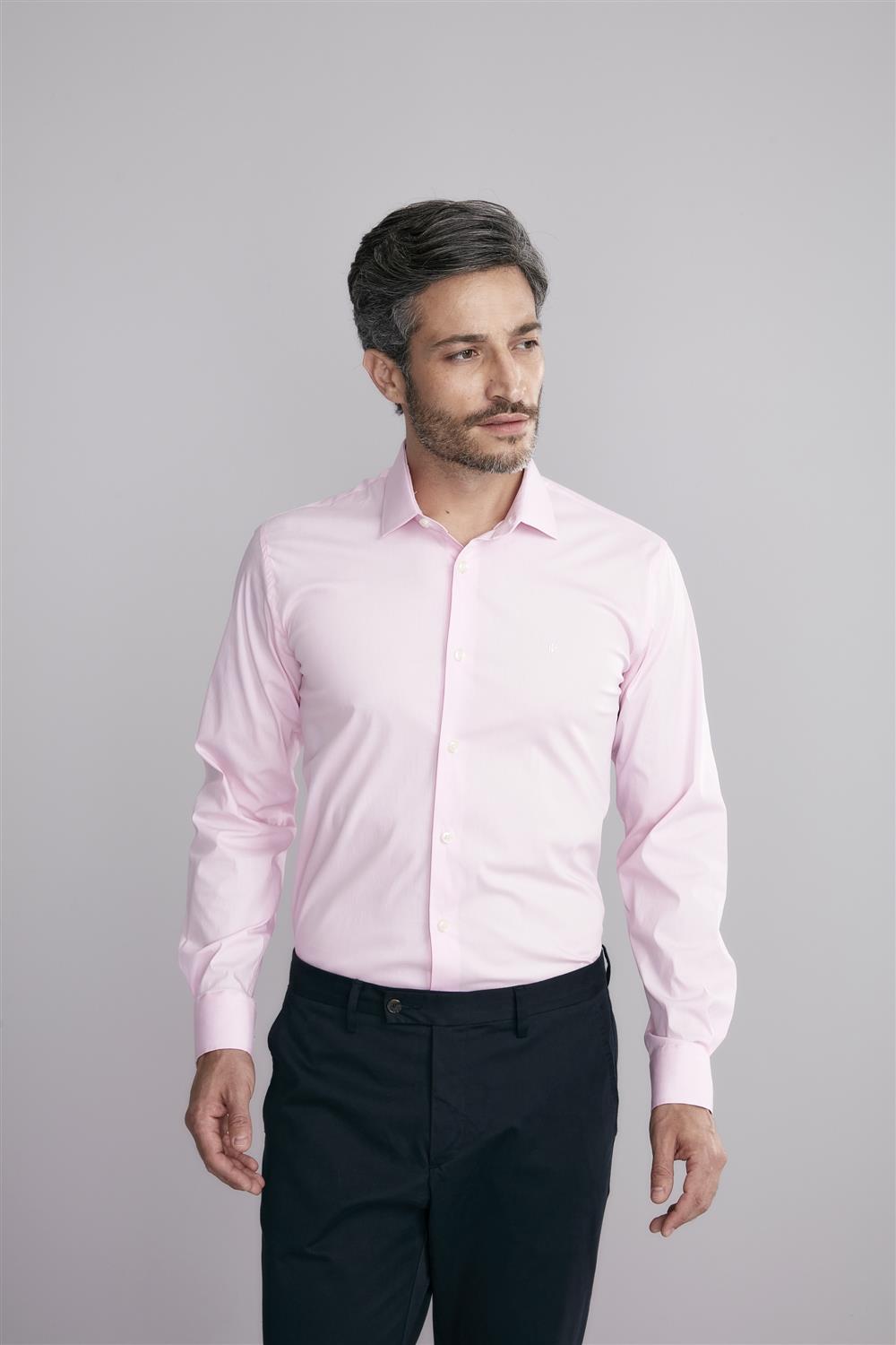 Camisa Manga Longa Fio Tinto Slim Fit