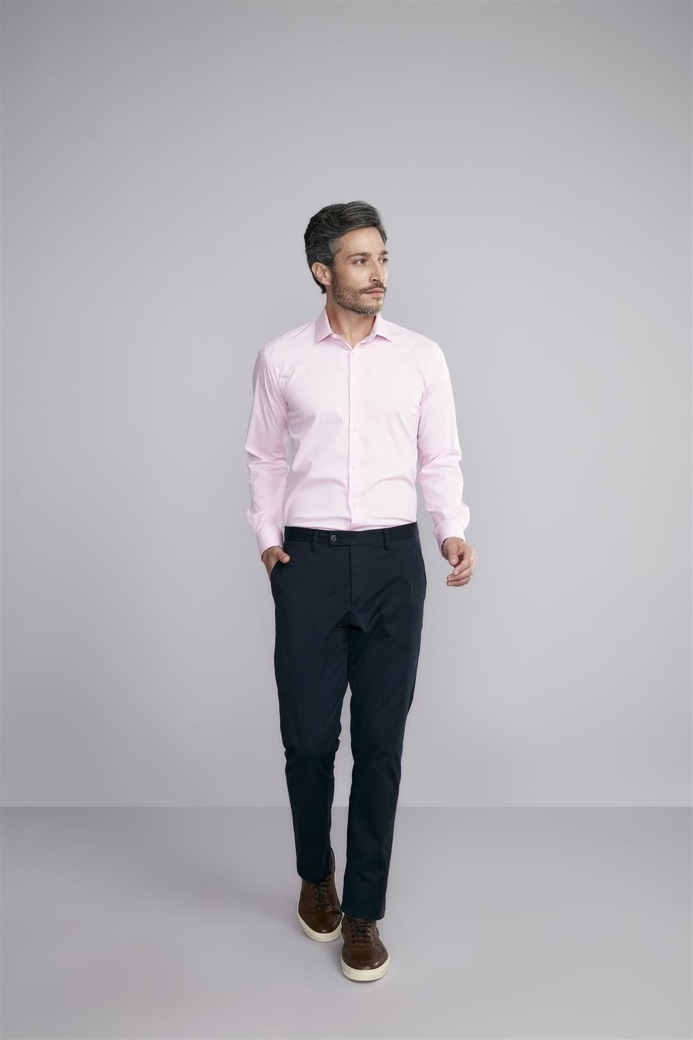 Camisa Manga Longa Fio Tinto Slim Fit
