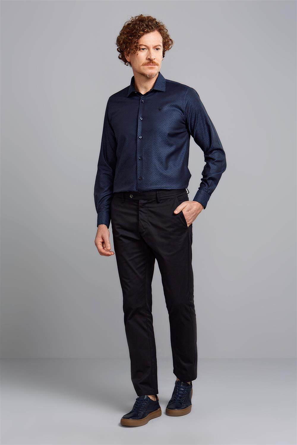 Camisa Manga Longa Comfort Jacquard