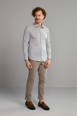 Camisa Fio Tinto Slim Fit Listrada - Preto