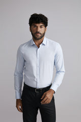 Camisa Social Slim Fit Lisa - Azul Bebe