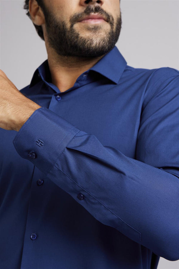 Camisa Social Slim Fit Lisa - Azul Marinho
