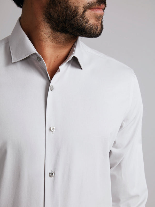 Camisa Social Slim Fit Lisa - Cinza Claro