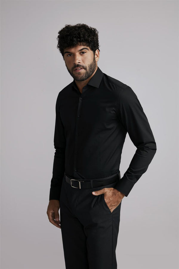 Camisa Social Lisa Comfort - Preto