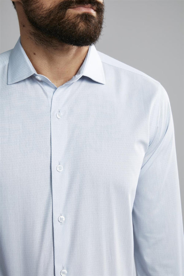 Camisa Social Lisa Comfort - Azul Bebe