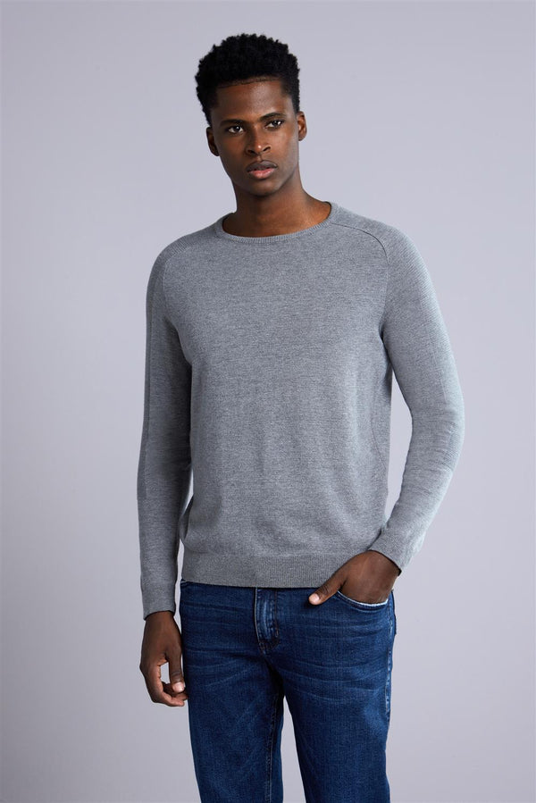 Tricot Gola Careca - Cinza Chumbo