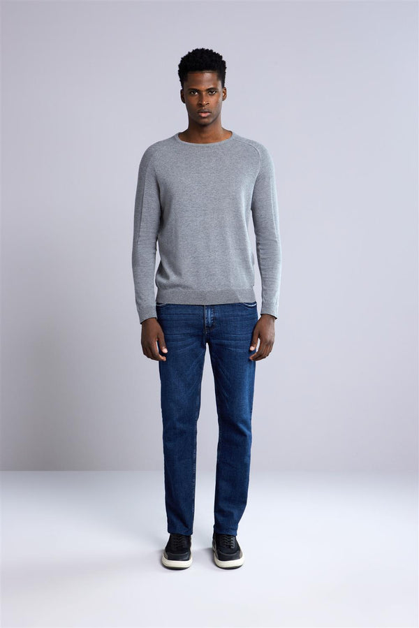 Tricot Gola Careca - Cinza Chumbo