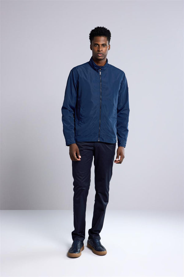 Jaqueta Corta Vento com Zíper - Azul Marinho