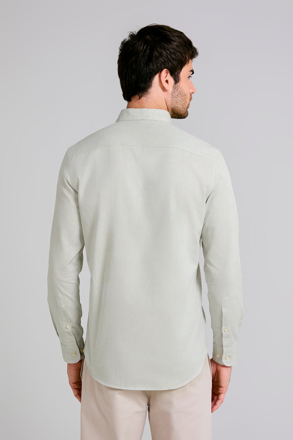 Camisa Lisa Oxford Slim Fit - Verde