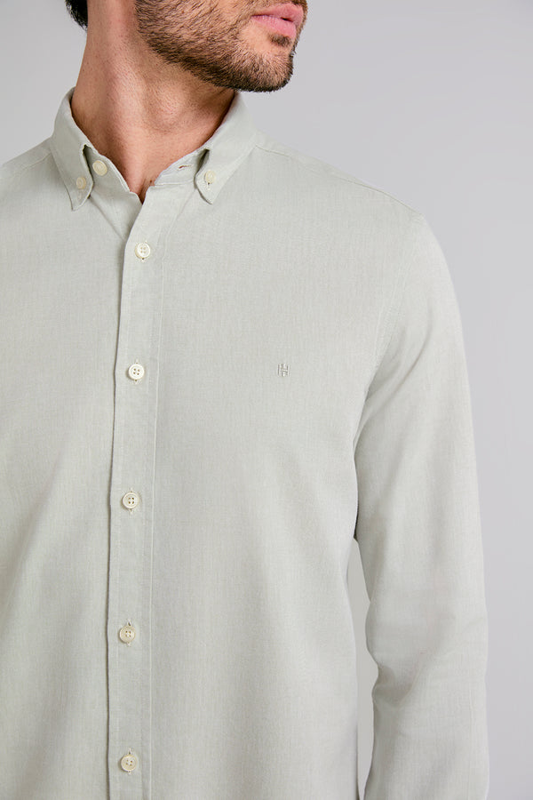 Camisa Lisa Oxford Slim Fit - Verde