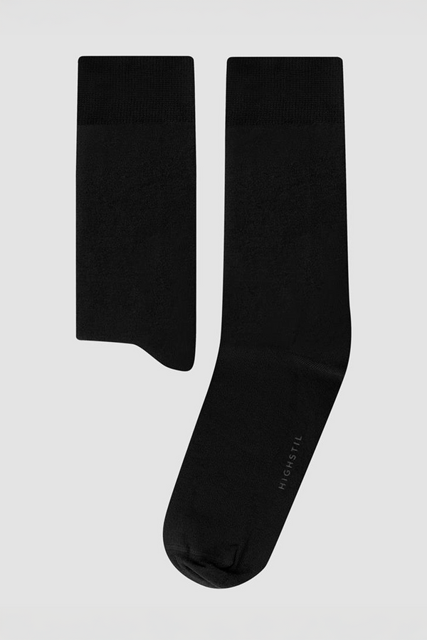 Meia Social Cano Alto Lisa
 - Preto