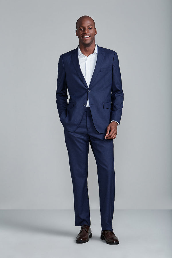 Terno Slim Fit Liso Lavável - Azul Marinho