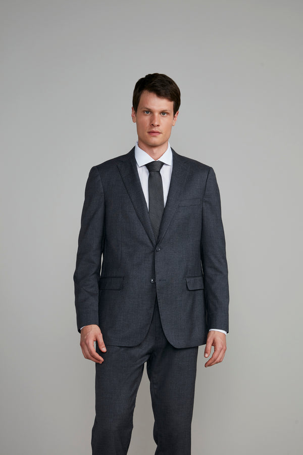 Terno Slim Fit Liso Lavável - Cinza Chumbo