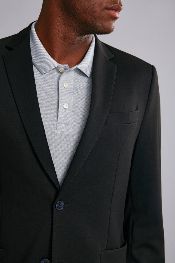 Blazer Alfaiataria Poliviscose Slim Fit - Preto