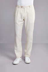 Calça Alfaiataria Linen Blend Slim Fit - Bege