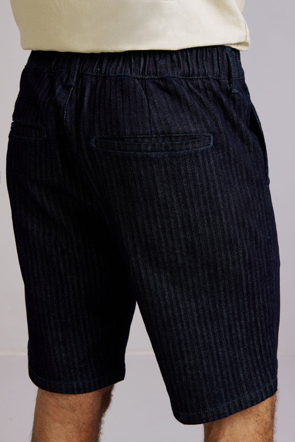 Bermuda Jeans Slim Fit - Preto