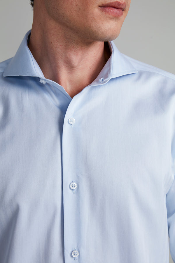 Camisa Social Lisa Comfort - Azul Bebe