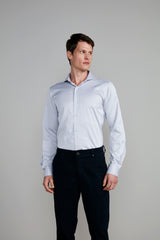Camisa Social Lisa Comfort - Cinza Claro