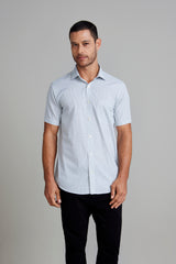 Camisa Manga Curta com Bolso Comfort Listrada - Verde