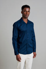 Camisa Lisa Comfort - Azul Marinho