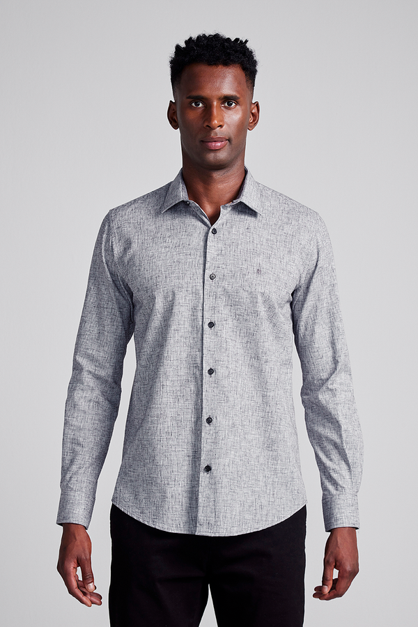 Camisa Lisa Slim Fit - Preto