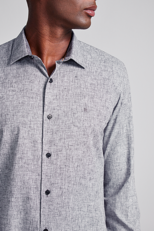 Camisa Lisa Slim Fit - Preto