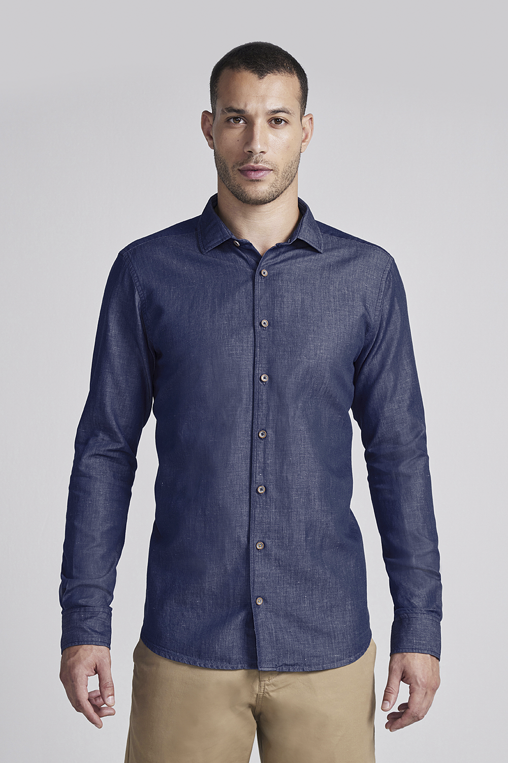 Camisa Lisa Linen Blend Comfort