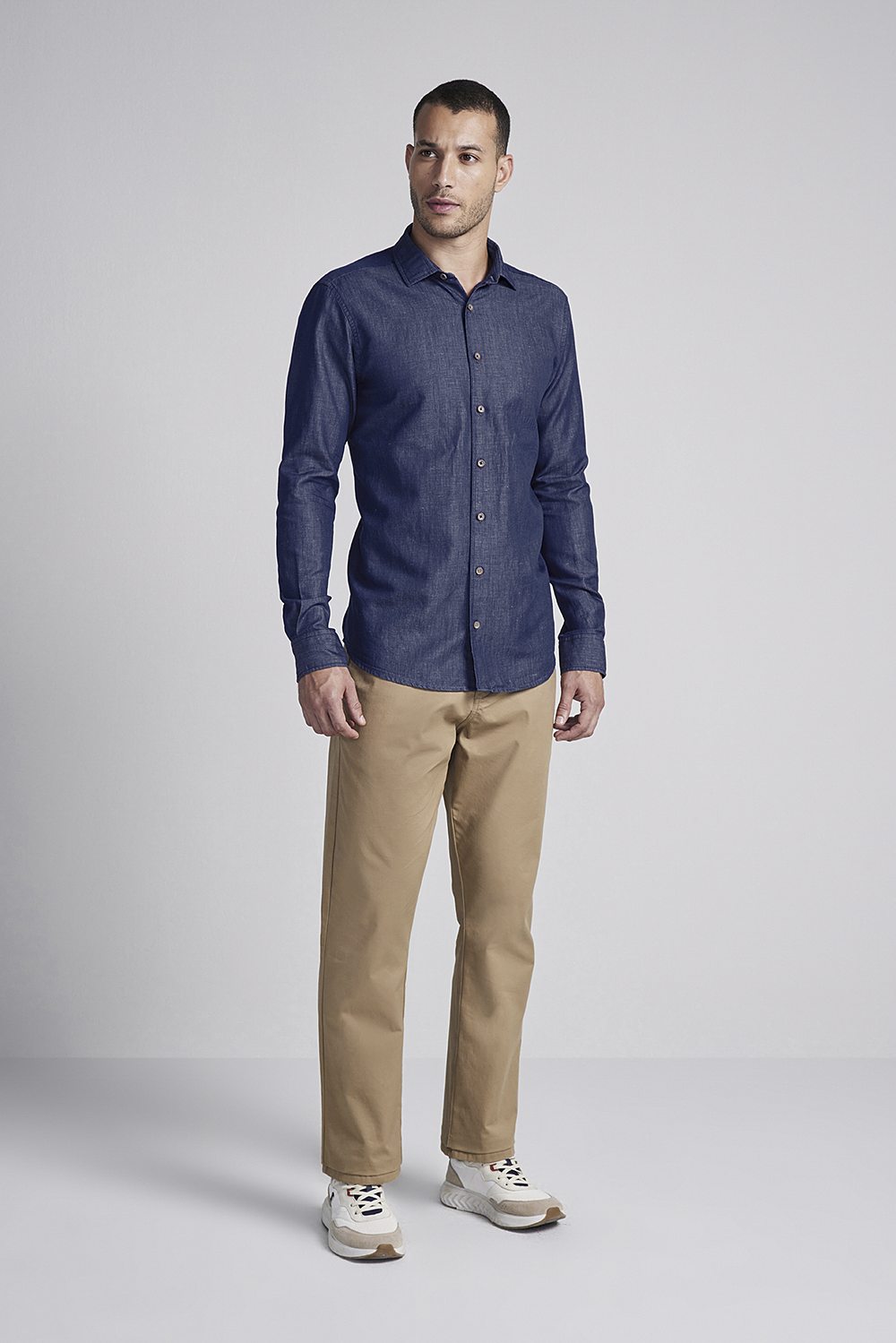 Camisa Lisa Linen Blend Comfort