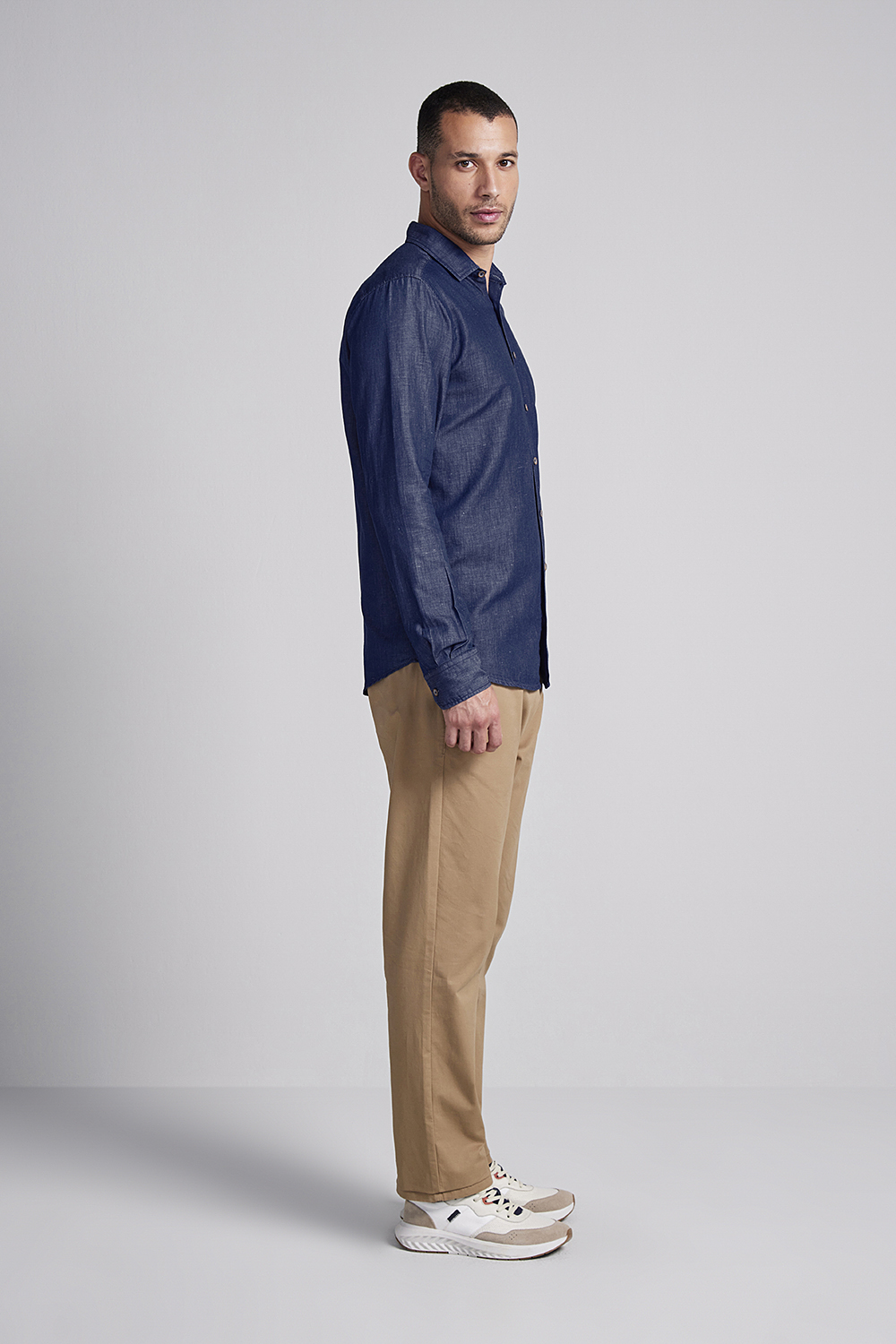 Camisa Lisa Linen Blend Comfort