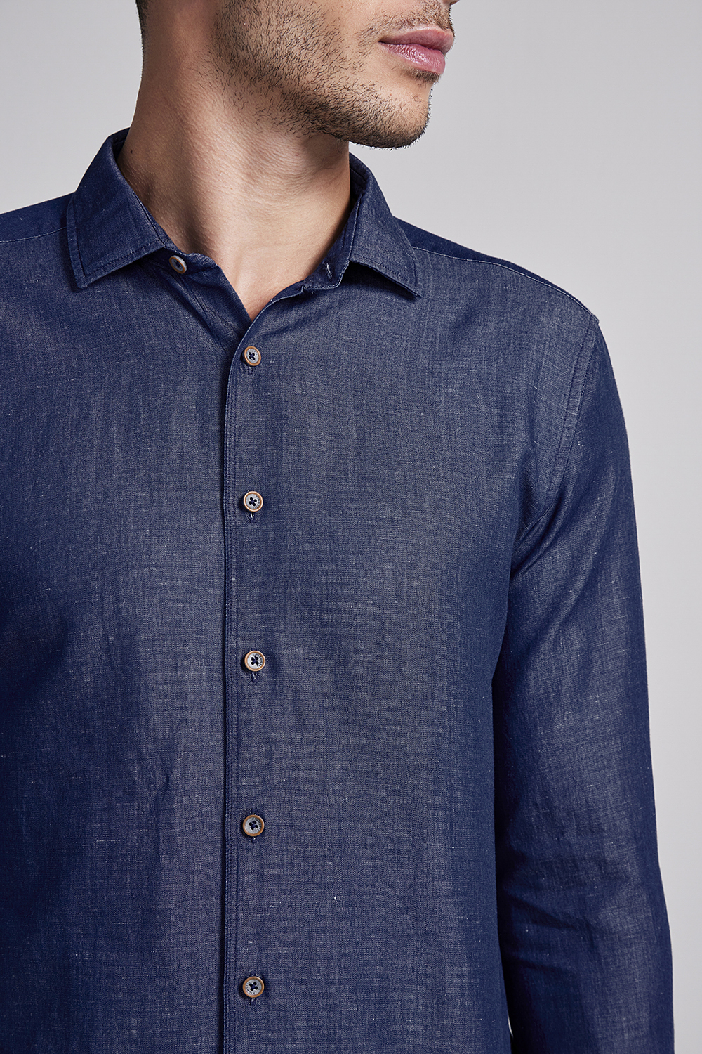 Camisa Lisa Linen Blend Comfort
