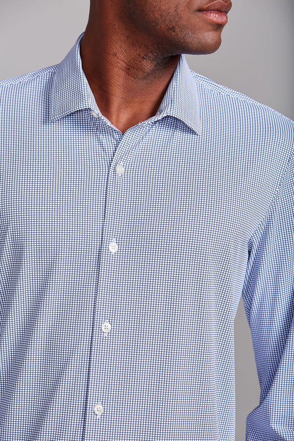 Camisa Tecnocomfy Slim Fit Listrada - Azul