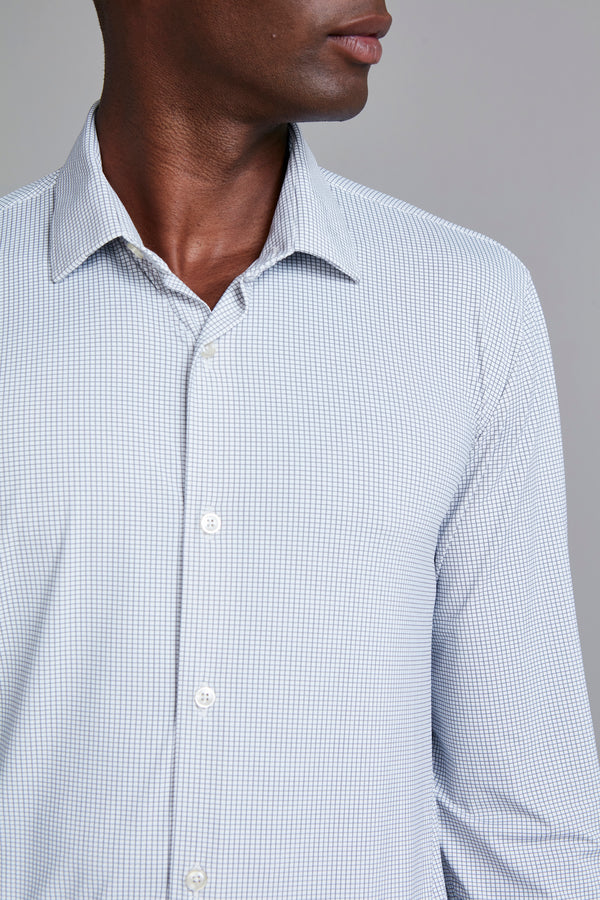 Camisa Tecnocomfy Slim Fit Listrada - Cinza Claro