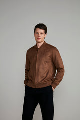 Jaqueta Bomber Suede - Marrom