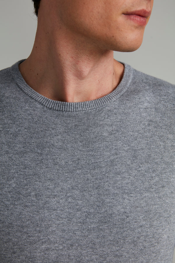 Tricot Gola Careca - Cinza
