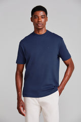 Camiseta Gola Média Comfort - Azul Marinho